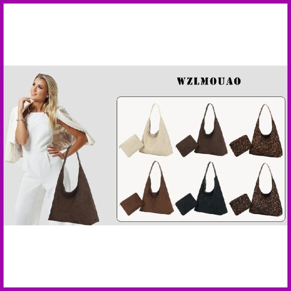 Large Capacity Faux Suede Tote Bag with Adjustable Strap - Picture 8 of 8